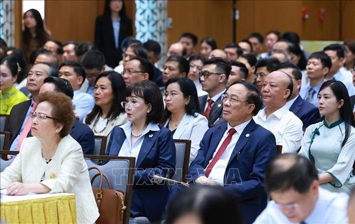 Các đại biểu tham dự Hội nghị Thường trực Chính phủ với cộng đồng doanh nghiệp. Ảnh: Dương Giang/TTXVN