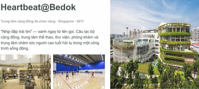 Heartbeat@Bedok (Singapore) - công trình cộng đồng đa chức năng kết hợp phòng khám, thư viện và khu thể thao.