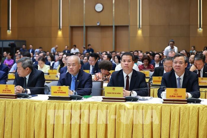 Các đại biểu tham dự Hội nghị Thường trực Chính phủ với cộng đồng doanh nghiệp. Ảnh: Dương Giang – TTXVN