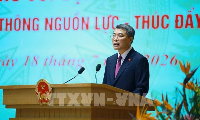 Thủ tướng Lê Minh Hưng phát biểu tại Hội nghị Thường trực Chính phủ với cộng đồng doanh nghiệp. Ảnh: Dương Giang – TTXVN