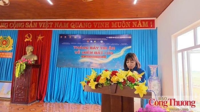 Bí thư Đoàn Thanh niên Bộ Công Thương Nguyễn Ngọc Tâm phát biểu tại chương trình