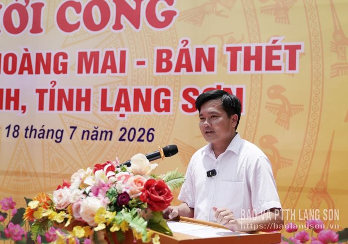 Lãnh đạo UBND xã Lộc Bình phát biểu tại lễ khởi công