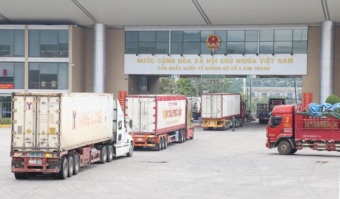 Hoạt động xuất khẩu nông sản diễn ra sôi động tại Cửa khẩu quốc tế đường bộ số II Kim Thành (Lào Cai), với hàng trăm xe container làm thủ tục thông quan mỗi ngày.