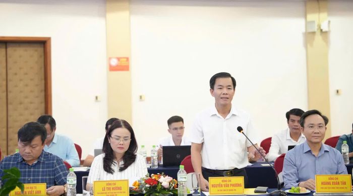 Đồng chí Nguyễn Văn Phương, Bí thư Tỉnh ủy phát biểu tại buổi làm việc - Ảnh: Mỹ Nhị