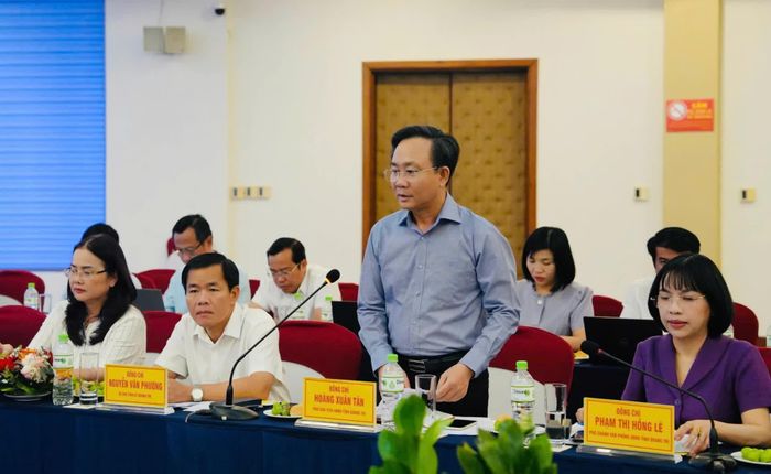 Đồng chí Hoàng Xuân Tân, Phó Chủ tịch UBND tỉnh phát biểu tại buổi làm việc - Ảnh: Mỹ Nhị