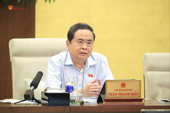 Chủ tịch Quốc hội Trần Thanh Mẫn phát biểu. Ảnh: Hồ Long