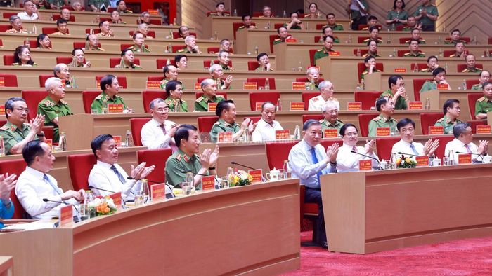 Tổng Bí thư, Chủ tịch nước Tô Lâm và các đại biểu dự buổi gặp mặt.