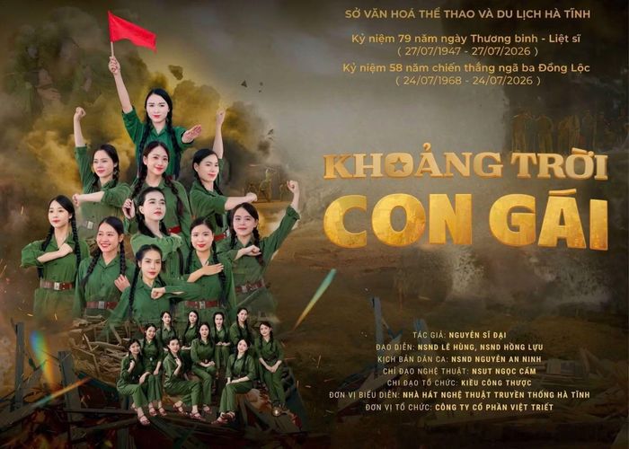 Vở kịch hát "Khoảng trời con gái" được biểu diễn dịp này sẽ đưa khán giả trở về những năm tháng khốc liệt ở Ngã ba Đồng Lộc, khắc họa vẻ đẹp tâm hồn, sự hy sinh anh dũng của 10 nữ TNXP, qua đó góp phần lan tỏa giá trị lịch sử và truyền thống yêu nước đến với công chúng.