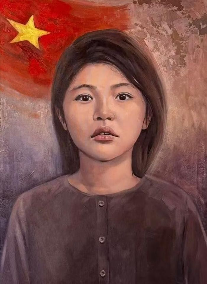 Chân dung nữ Anh hùng Võ Thị Sáu qua phục dựng của nhóm họa sĩ trong phim "Đất đỏ".