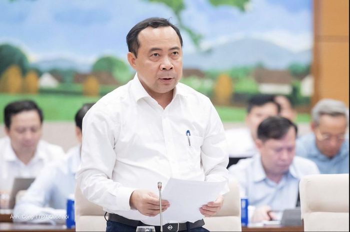 Bộ trưởng Khoa học và Công nghệ Vũ Hải Quân tại phiên họp sáng 16/7. Ảnh: Cổng TTĐT Quốc hội
