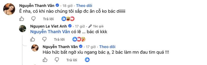 Phản ứng của Việt Anh trước câu hỏi về chuyện cưới xin dưới bài đăng công khai tình cảm với Quỳnh Nga. Ảnh: FBNV.
