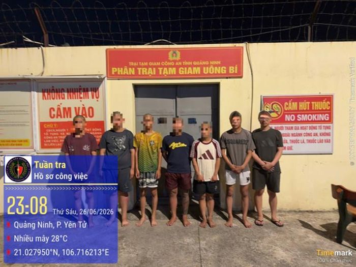 Các đối tượng trong vụ án. Ảnh: Công an tỉnh Quảng Ninh