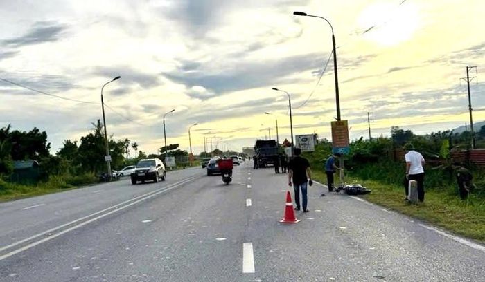 Hiện trường vụ tai nạn giao thông khiến bà N.T.T tử vong. Ảnh: Cơ quan Công an.