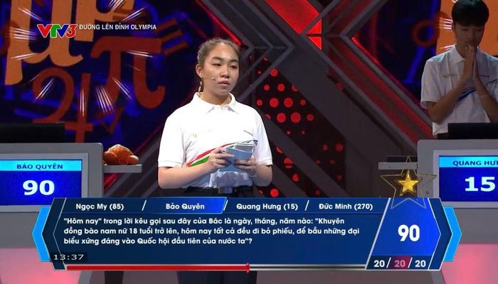 Bảo Quyên khá lo lắng trong phần thi cuối.