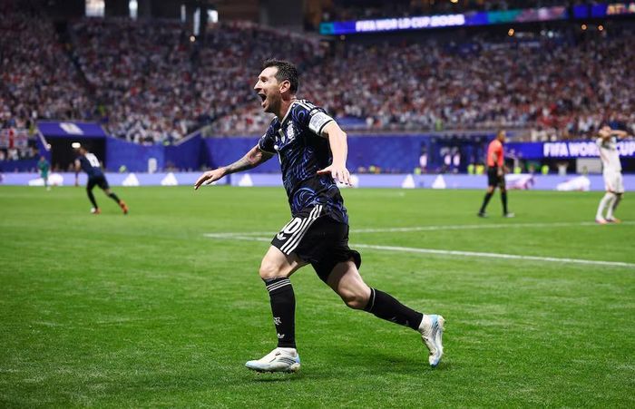 Lionel Messi trong một pha ăn mừng bàn thắng tại World Cup 2026. Nguồn: Reuters.