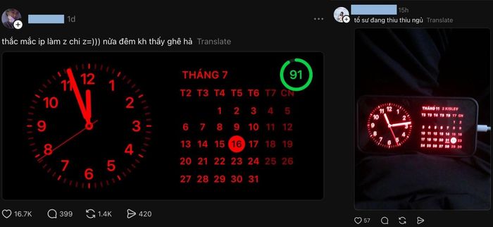 Người dùng bày phản ứng về chế độ ban đêm của Apple. Ảnh: Threads.