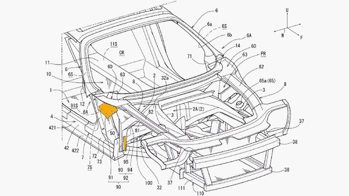 Hình ảnh trong hồ sơ đăng ký cho thấy khả năng Mazda sẽ trang bị cửa mở cánh bướm cho một mẫu xe thể thao trong tương lai. Ảnh: Mazda.