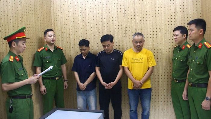 Các đối tượng tại cơ quan Cảnh sát điều tra. Ảnh: Công an tỉnh Sơn La