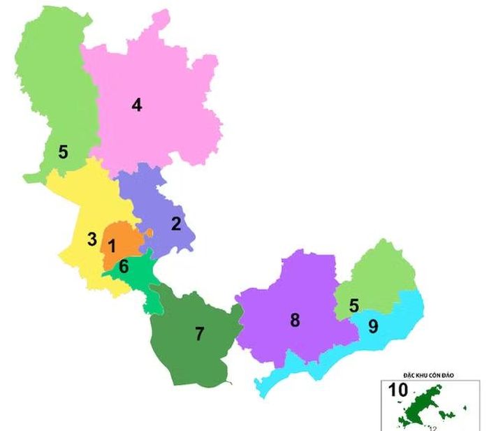 10 vùng phát triển của TPHCM.