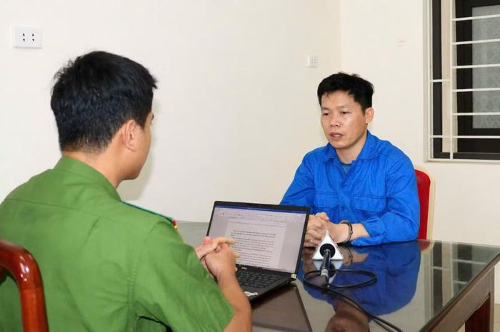 Cơ quan điều tra lấy lời khai đối tượng Lê Trung Hiếu