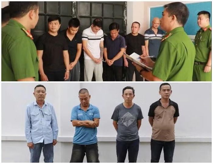 Các đối tượng tại cơ quan Công an.