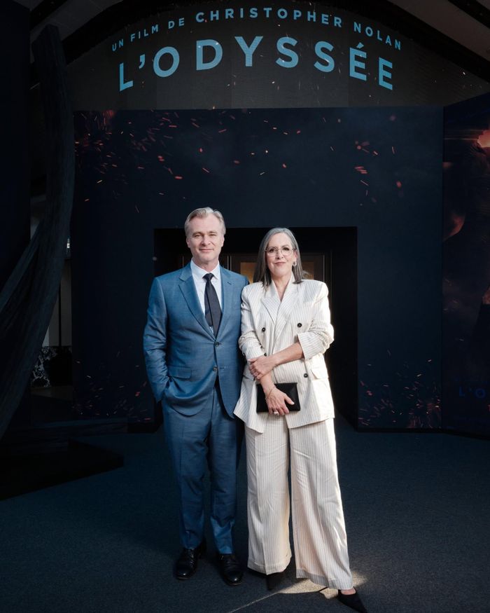 Đạo diễn Christopher Nolan và vợ tại sự kiện công chiếu "The Odyssey".