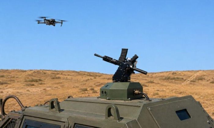Hệ thống vũ khí điều khiển từ xa tích hợp AI của Axon Vision. Nguồn: Drones & Robotics