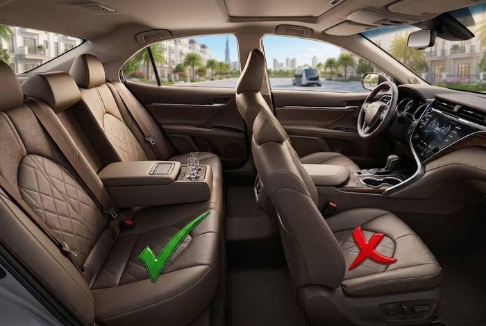 Không phải ghế trước, ghế sau bên phụ mới là vị trí VIP nhất trên xe. Ảnh minh họa được tạo bởi AI