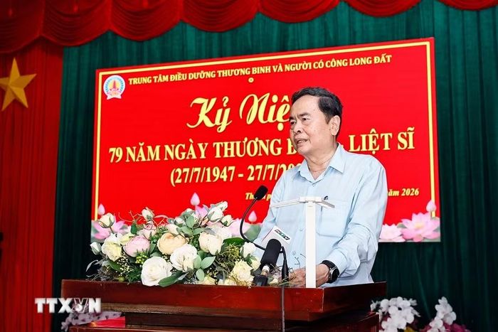 Chủ tịch Quốc hội Trần Thanh Mẫn phát biểu. (Ảnh: Doãn Tấn/TTXVN)