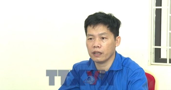 Đối tượng Lê Trung Hiếu tại cơ quan điều tra.