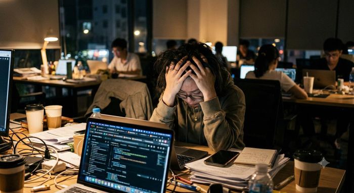 Áp lực công việc và những thay đổi xã hội là một trong những nguyên nhân khiến cho các rối loạn tâm thần gia tăng. Ảnh: Minh họa