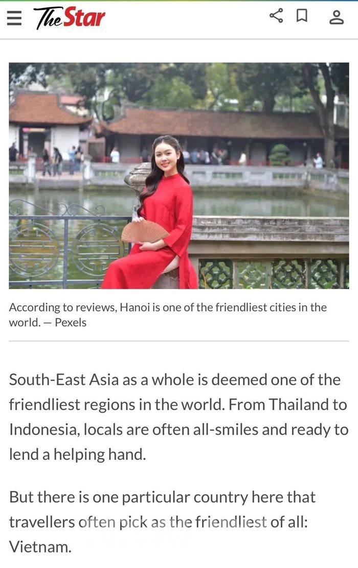 Bài đăng trên trang điện tử tờ The Star của Malaysia. Ảnh: TTXVN phát