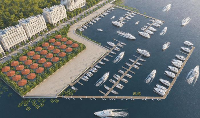 Bến du thuyền đẳng cấp thế giới được xem là một phần quan trọng trong chiến lược phát triển khu vực Bình Quới - Thanh Đa. Ảnh đồ họa trích từ Báo cáo đánh giá tác động môi trường