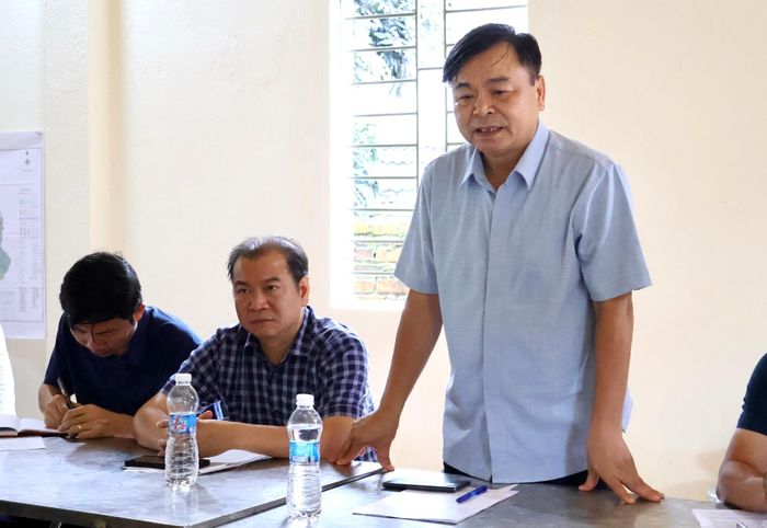 Thứ trưởng Bộ Nông nghiệp và Môi trường Nguyễn Hoàng Hiệp phát biểu tại buổi làm việc với tỉnh Lai Châu.