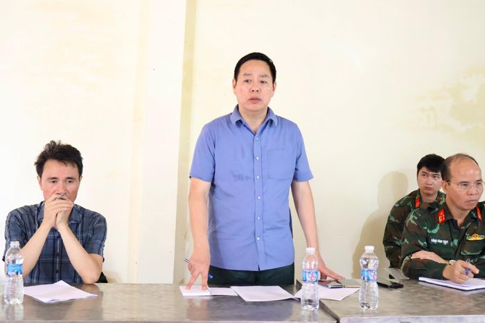 Đồng chí Hà Quang Trung - Chủ tịch UBND tỉnh phát biểu tại buổi làm việc.