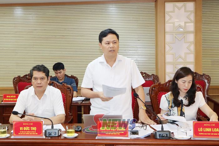 Đồng chí Nguyễn Việt Cường phát biểu tại Phiên họp.