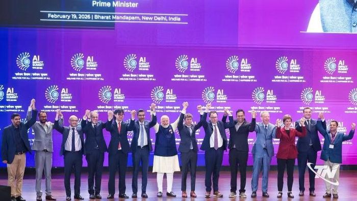Hội nghị Thượng đỉnh về Tác động của trí tuệ nhân tạo năm 2026 khép lại với việc 88 quốc gia và tổ chức quốc tế cùng ký Tuyên bố New Delhi về tác động của AI. Ảnh: INDIAai