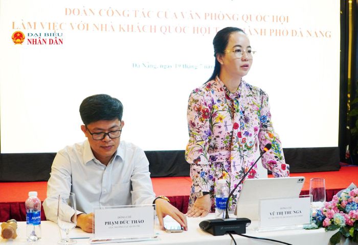 Vụ trưởng Vụ Kế hoạch - Tài chính Vũ Thị Thu Nga phát biểu