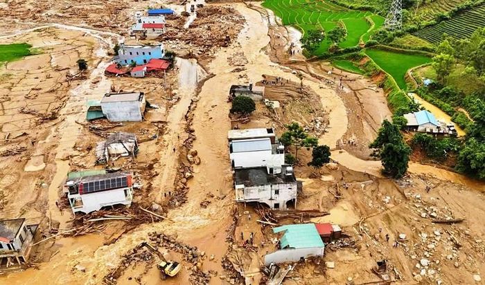 Đội 11, xã Mường Than, Lai Châu sau lũ quét. Ảnh: CTV