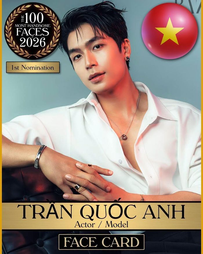 Diễn viên Quốc Anh góp mặt trong danh sách đề cử 100 Gương mặt đẹp trai nhất thế giới 2026 của TC Candler. (Ảnh: BTC)