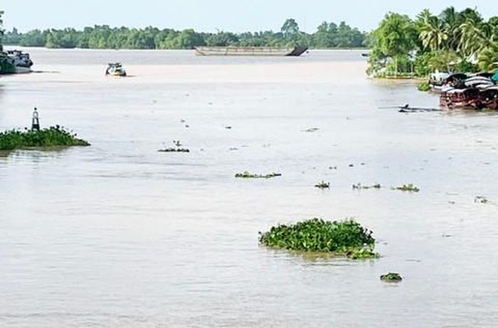 Nơi cháu bé tắm sông và bị nước cuốn trôi.
