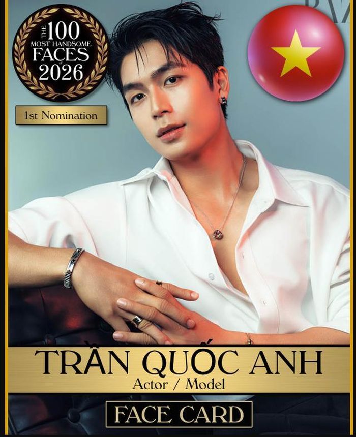 Trần Quốc Anh được TC Candler đề cử 100 gương mặt đẹp nhất thế giới 2026. Ảnh: TC Candler