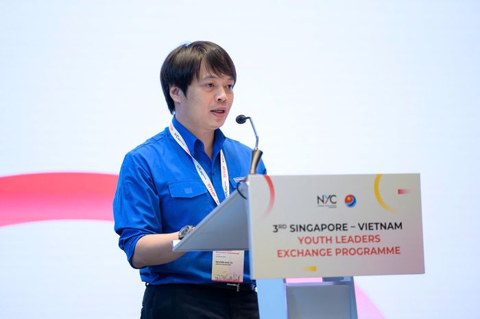 Ông Nguyễn Hữu Tú - Ủy viên Ban Chấp hành, Phó Trưởng Ban Công tác Thanh thiếu nhi, Trung ương Đoàn TNCS Hồ Chí Minh, Trưởng Đoàn đại biểu Việt Nam phát biểu tại Chương trình.