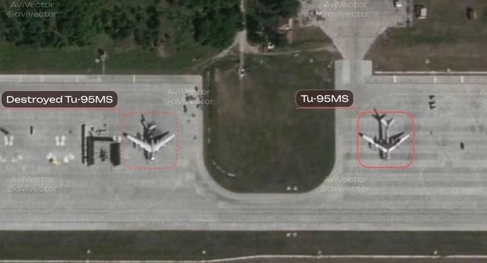 Theo hình ảnh do công ty Planet Labs cung cấp, phần đuôi của chiếc Tu-95MS đã gãy rời khỏi thân máy bay. Các bức ảnh góc rộng do nhóm phân tích tình báo nguồn mở AviVector công bố cũng cho thấy một chiếc Tu-95MS khác đỗ gần đó vẫn còn nguyên vẹn, không xuất hiện dấu hiệu bị trúng đạn.