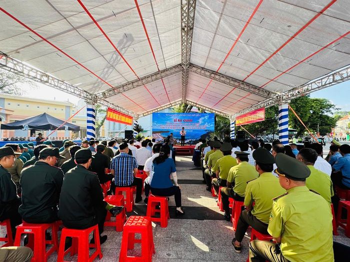 Quang cảnh lễ ra quân. Ảnh: Hoàng Dung