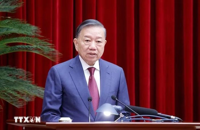 Tổng Bí thư, Chủ tịch nước Tô Lâm phát biểu khai mạc Hội nghị lần thứ 3 Ban Chấp hành Trung ương Đảng khóa XIV. Ảnh: Thống Nhất/TTXVN.