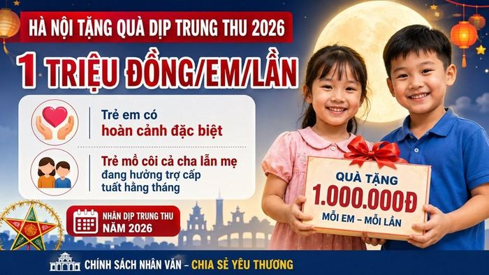 Trẻ em có hoàn cảnh đặc biệt và trẻ mồ côi cả cha lẫn mẹ đang hưởng trợ cấp tuất hằng tháng thuộc nhóm được Hà Nội tặng quà 1 triệu đồng/em/lần. Hình minh họa