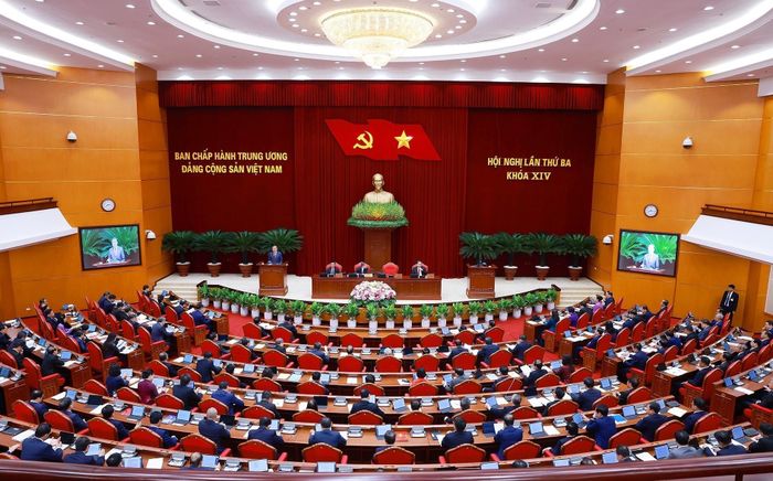 Sáng 20/7/2026, tại Trụ sở Trung ương Đảng khai mạc Hội nghị lần thứ ba Ban Chấp hành Trung ương Đảng khóa XIV. Ảnh: Thống Nhất, Dương Giang - TTXVN