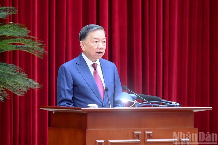 Tổng Bí thư, Chủ tịch nước Tô Lâm phát biểu khai mạc hội nghị.