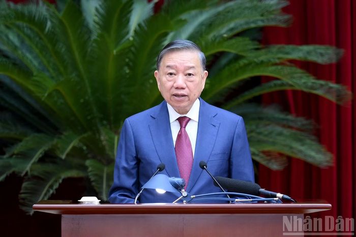 Tổng Bí thư, Chủ tịch nước Tô Lâm phát biểu khai mạc hội nghị.